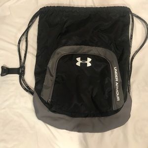 Under armor drawstring bag with zip pocket
